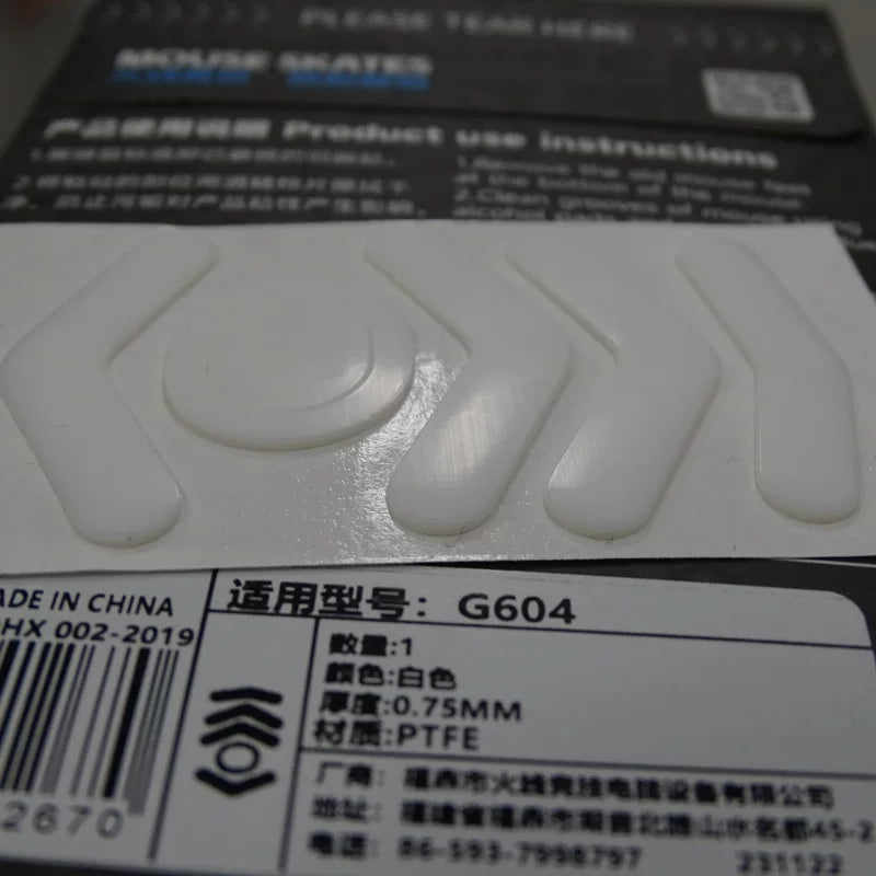 1 Pack Original Hotline Games ICE Mouse Skates For Logitech G604 White Arc Design PTFE Mice Glides Feet Thickness 0.75mm