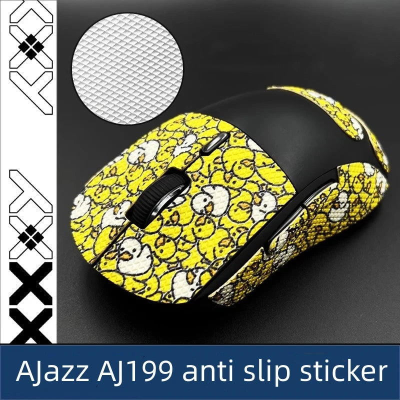 1 Set 6D Diamond Texture Mouse Anti Slip Sticker For AJazz AJ199 Anti Sweat Stickers Tape Non-slip Suede