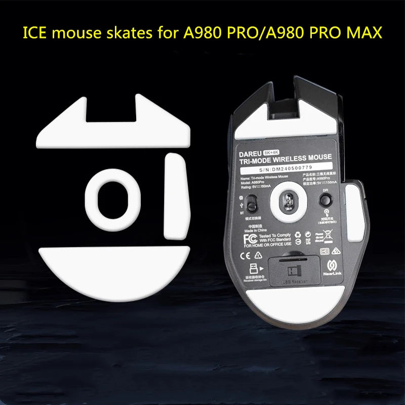 1 Set Mouse Anti Slip Grip Sticker For Dareu A980 Pro/A980 PRO MAX Mice Non-Slip Anti Sweat Tape ICE Mouse Skates Feet
