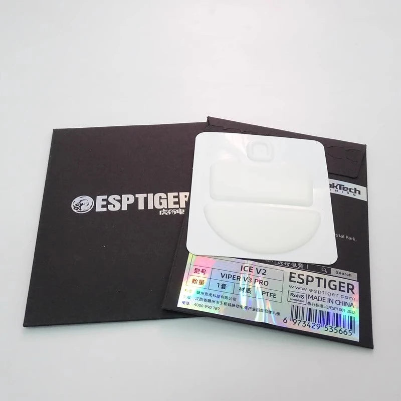 1 Pack Original Esports Tiger ICE V2 Mouse Skates For Razer Viper V3 HyperSpeed V3 PRO Mouse White Arc PTFE Mice Feet Glides
