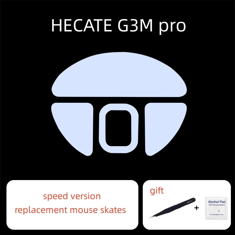 1 Set Ultraglide Smooth Replacement Mouse Skates For HECATE G3M Pro Control Speed Mouse Feet ICE Version PTFE Mice Glides