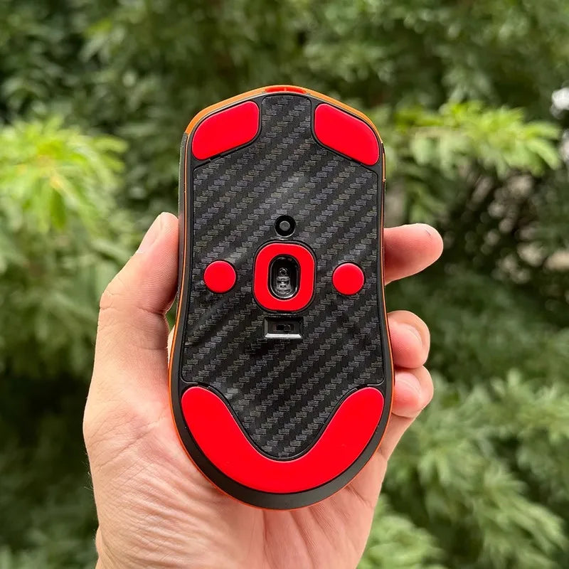 1 Piece Mouse Bottom Dustproof Sticker For Fnatic x Lamzu Maya X / Maya Clear Black Carbon Fibre Dust Proof Stickers