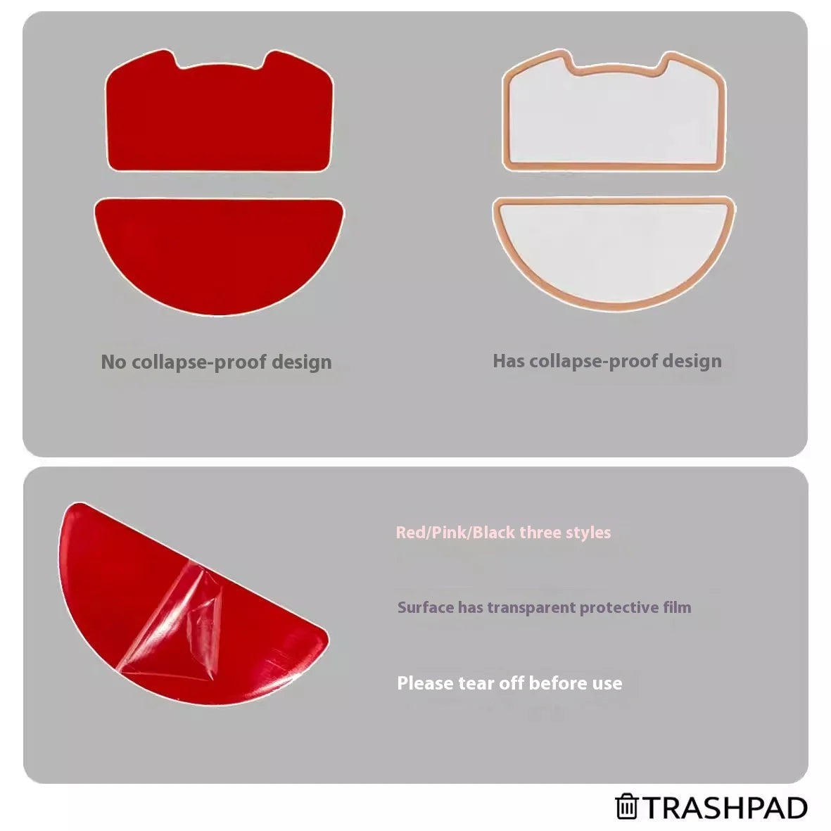 1 Set TRASHPAD UPE PTFE Mouse Skates Feet For Ninjutso Sora v3 Mouse ICE Control Mice Glides 0.8mm