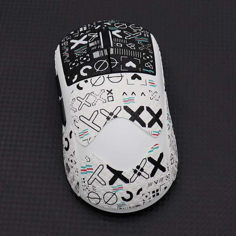 1 Set High-Quality Polyurethane Sweat-Absorbent Mouse Anti Slip Grips Tape Sticker For AULA Kunlun X5 Tri-Mode Wireless Mouse