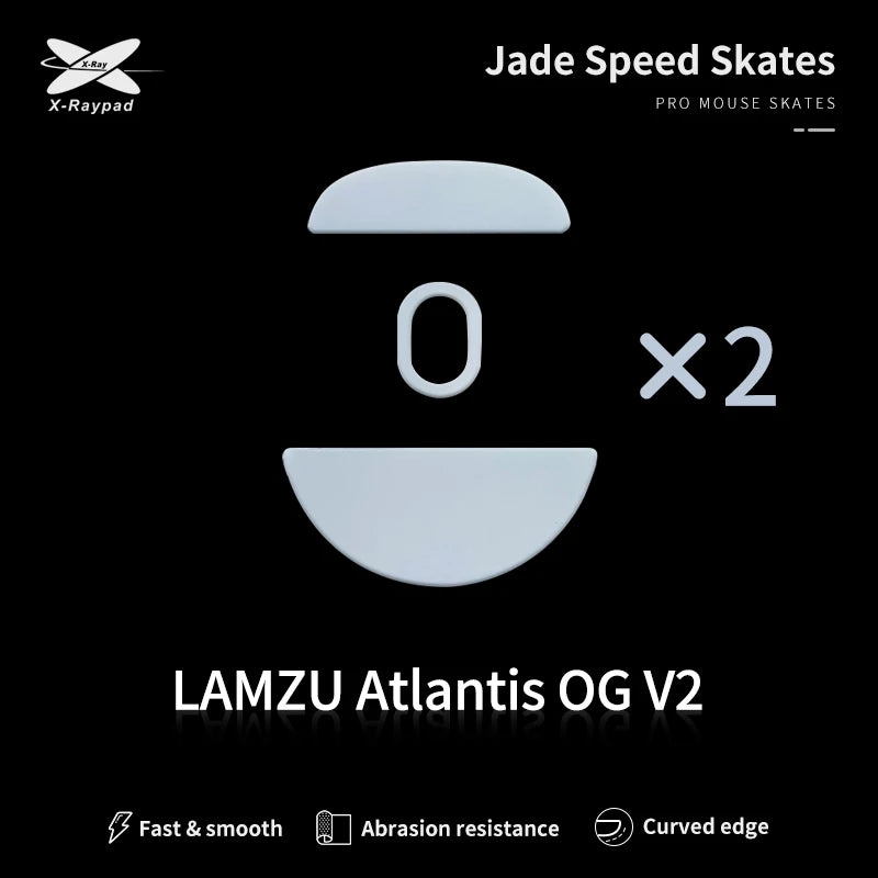 X-Raypad Jade Speed Rounded Curved Edges Mouse Skates for LAMZU Atlantis OG V2-big Mice Glide Feet