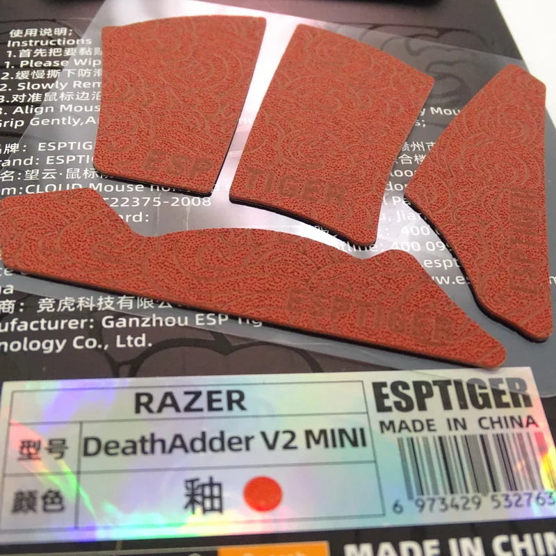 1 Pack Original Esports Tiger Mouse Anti Slip Sticker For Razer Viper Mini Viper V2 Pro Deathadder V2 Mini Anti Sweat Tape