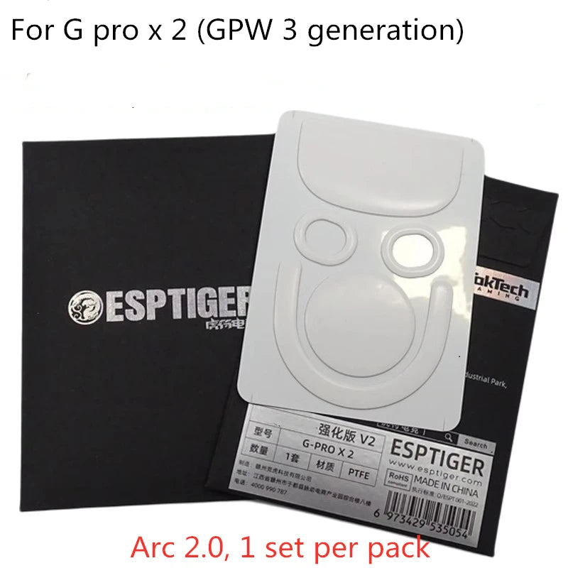 1 Pack Original ESPTIGER Mouse Skates Feet For Logitech G PRO X Superlight 2 G Pro X 2 DEX White Arc 2.0 ICE PTFE Mouse glides