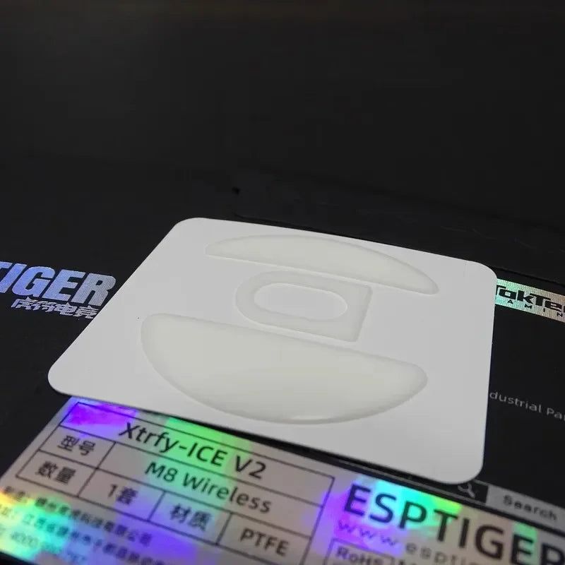 1 Pack Original Esptiger ICE V2 Mouse Skates For Xtrfy M8 Wireless M8W Mouse White Arc Esports PTFE Mice Feet Glides