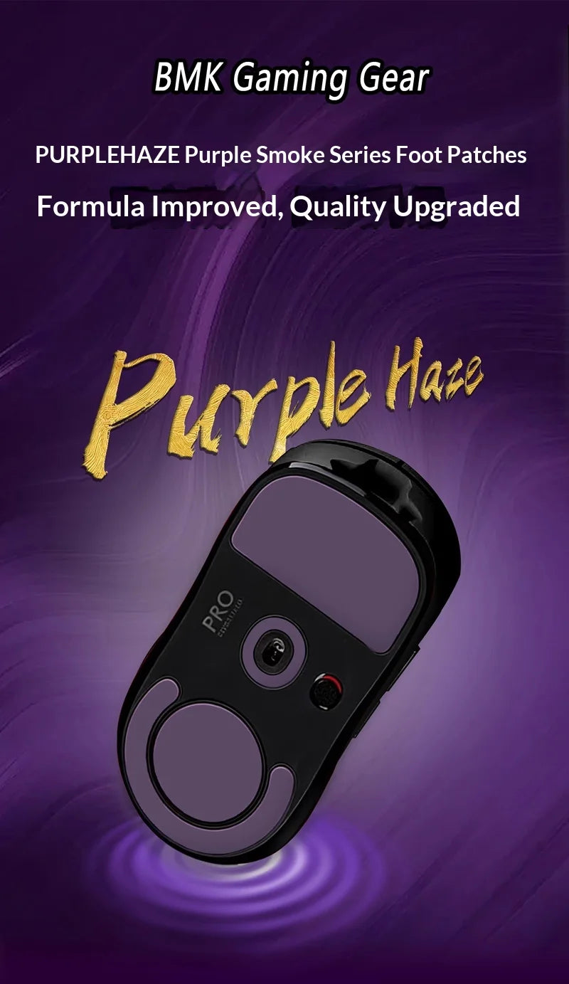 1 Set PTFE Anti-Collapse Arc-Edged Mouse Skate For LAMZU Tachi‌ Similar To Obsidian Air Purple Haze Mouse Feet Glides