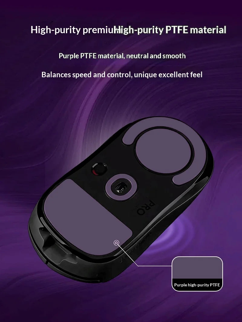 1 Set PTFE Anti-Collapse Arc-Edged Mouse Skate For LAMZU Tachi‌ Similar To Obsidian Air Purple Haze Mouse Feet Glides