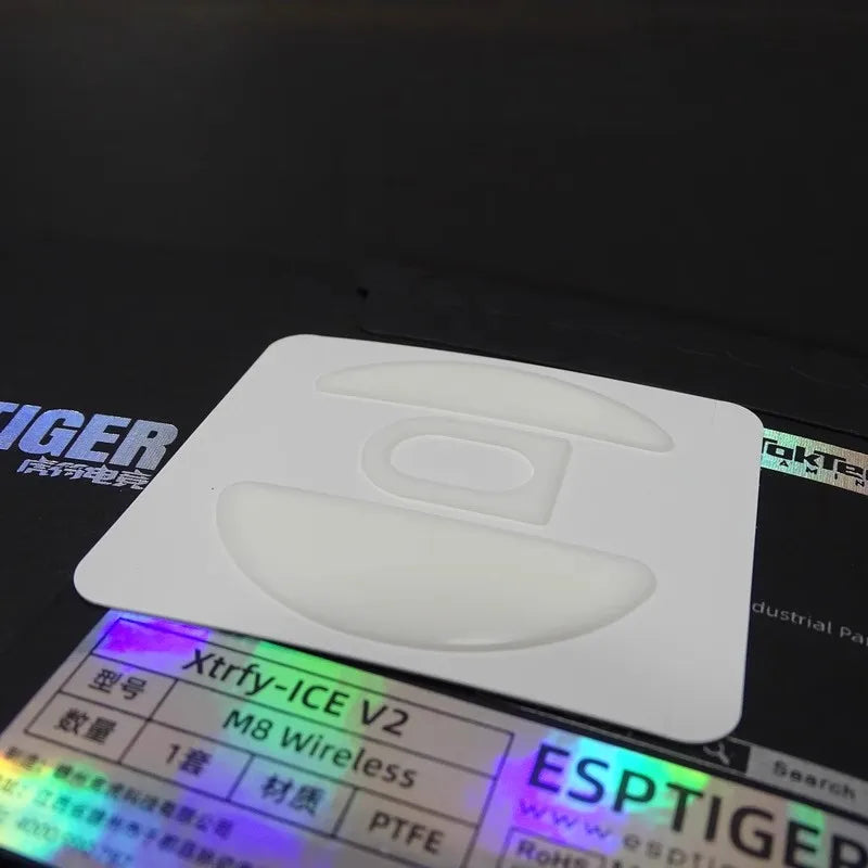 1 Pack Original Esptiger ICE V2 Mouse Skates For Xtrfy M8 Wireless M8W Mouse White Arc Esports PTFE Mice Feet Glides