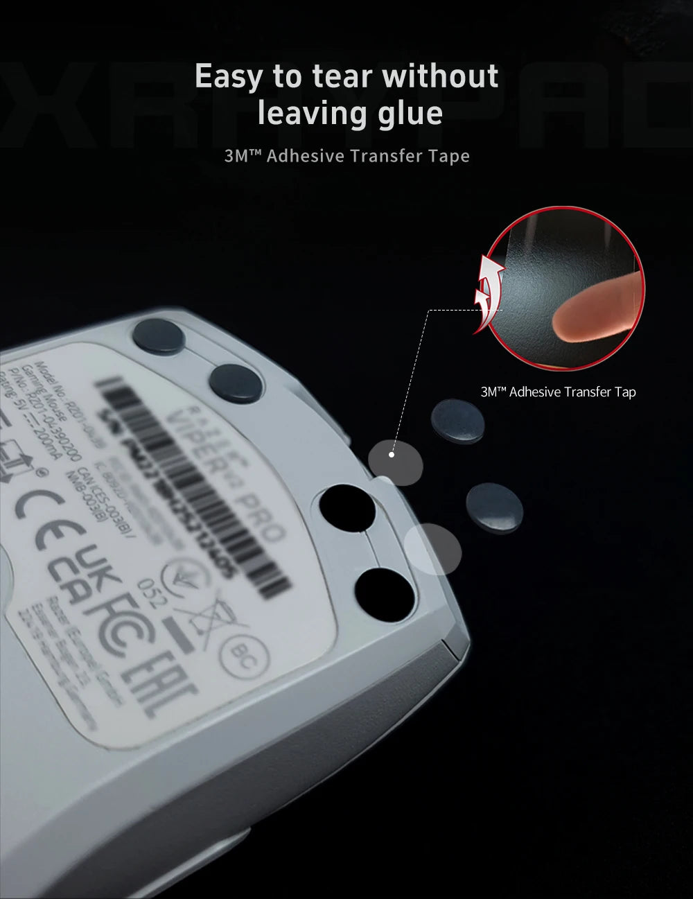 X-Raypad Obsidian PRO Air U-PE Universal D6.5mm Dot Mouse Skates – Durable. Quiet. Control
