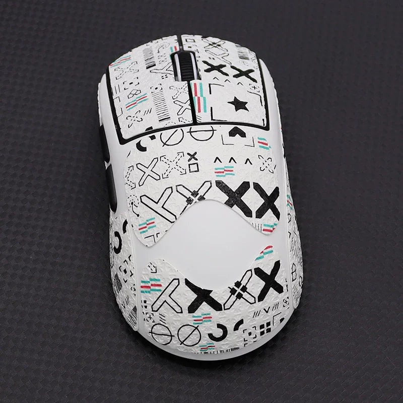 1 Set High-Quality Polyurethane Sweat-Absorbent Mouse Anti Slip Grips Tape Sticker For AULA Kunlun X5 Tri-Mode Wireless Mouse