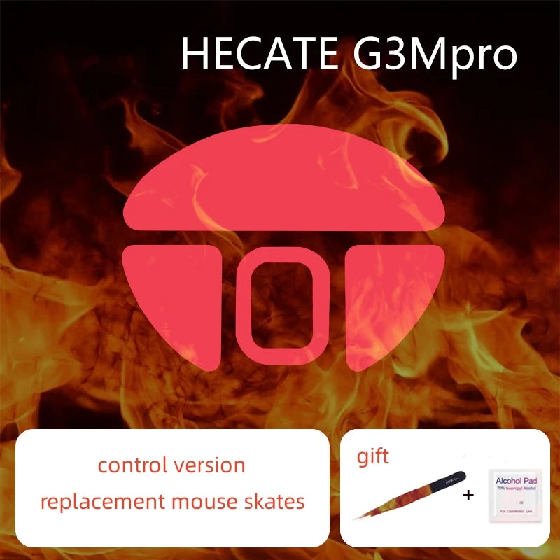 1 Set Ultraglide Smooth Replacement Mouse Skates For HECATE G3M Pro Control Speed Mouse Feet ICE Version PTFE Mice Glides