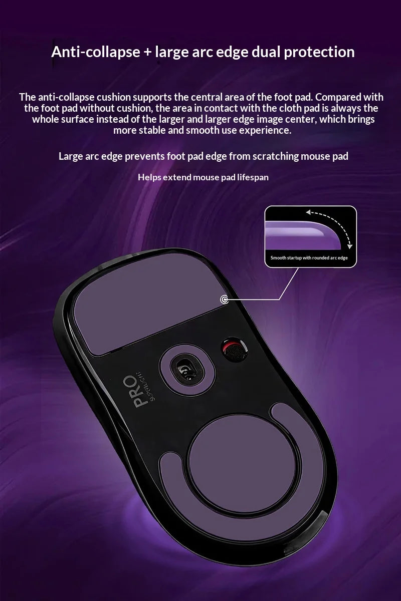 1 Set PTFE Anti-Collapse Arc-Edged Mouse Skate For LAMZU Tachi‌ Similar To Obsidian Air Purple Haze Mouse Feet Glides