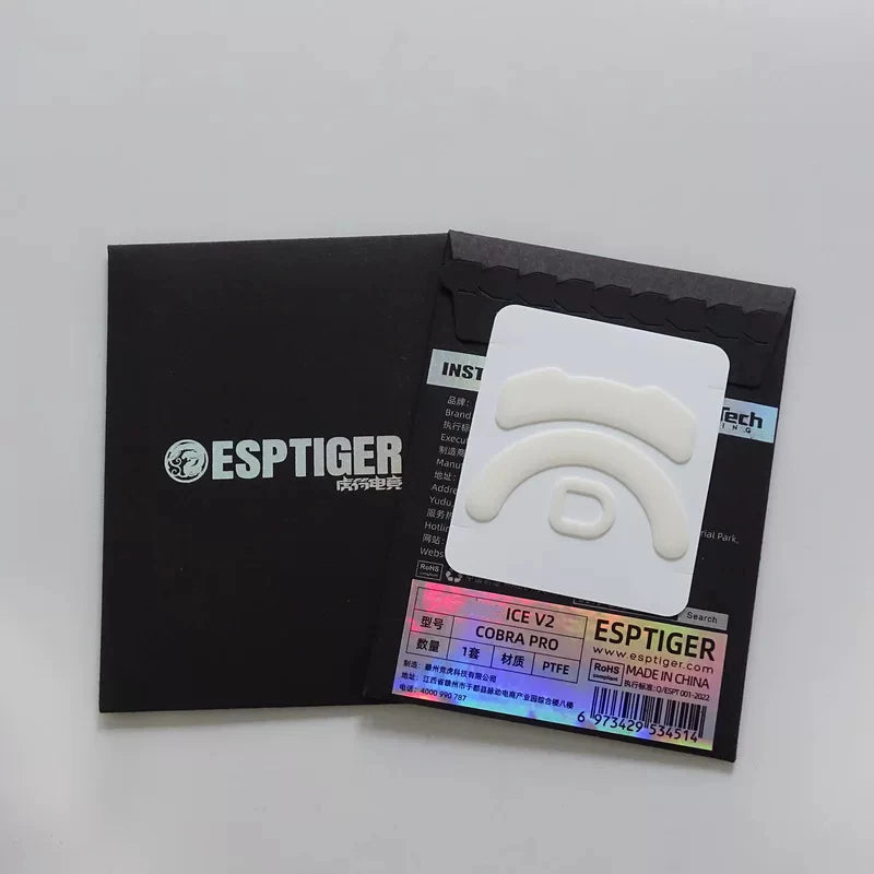 1 Pack Original Esptiger ICE V2 Mouse Skates For RAZER COBRA Pro Mouse White Arc Esports PTFE Speed Smooth Mice Feet Glides