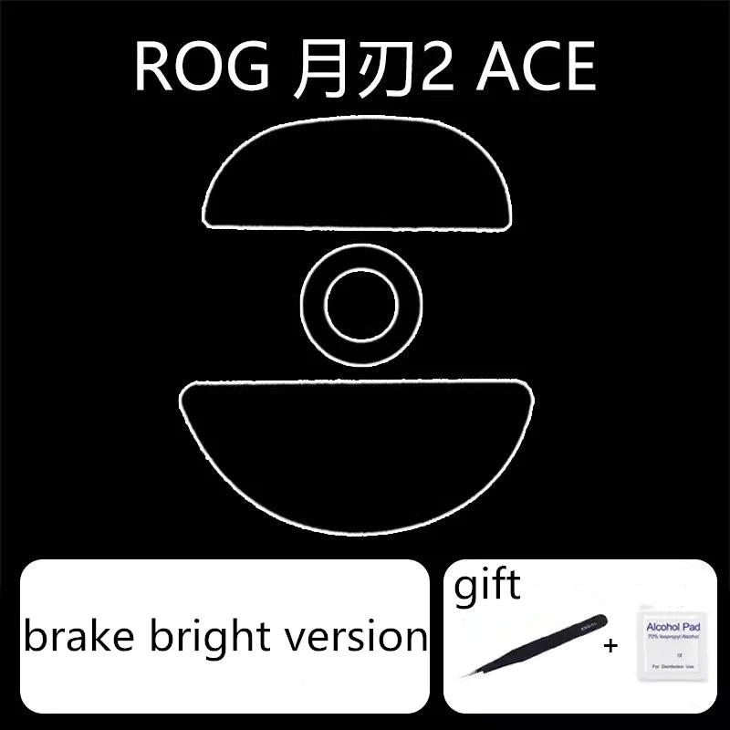 1 Set Ultraglide Mouse Skates For ROG Keris 2 ACE Brake Control Speed Silence Mouse Feet ICE Version Mice Glides PTFE Feet