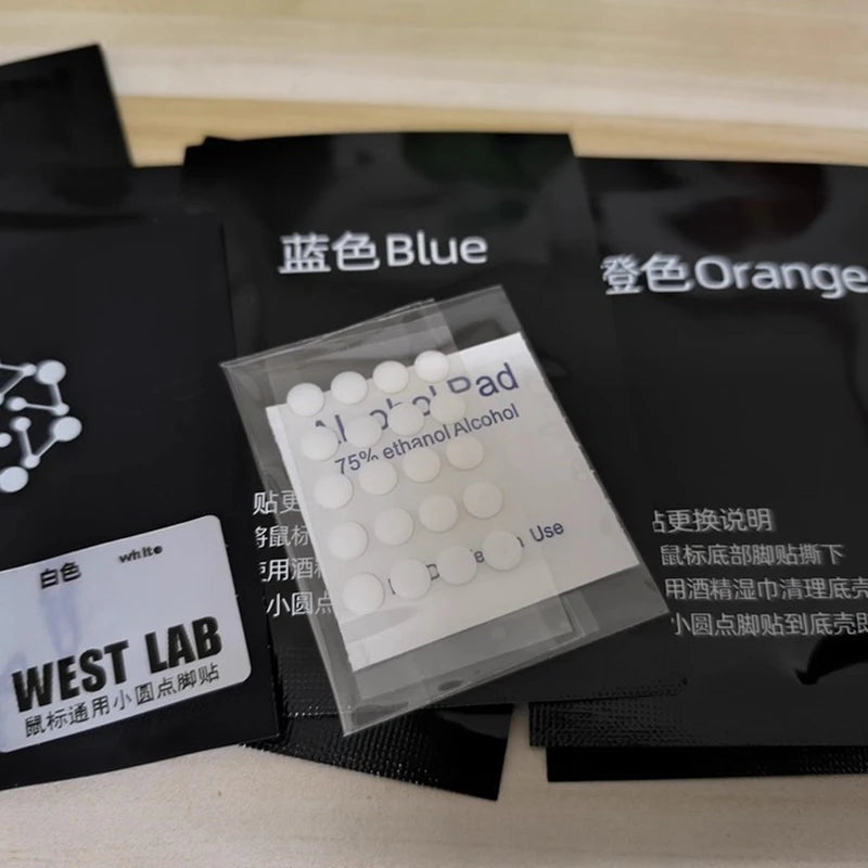 WestLab PTFE UPE+Soundproofing Foam Small Round Dots Mouse Skates Control Speed Mice Feet Glides For Cloth Hard Glass Mouse Pads